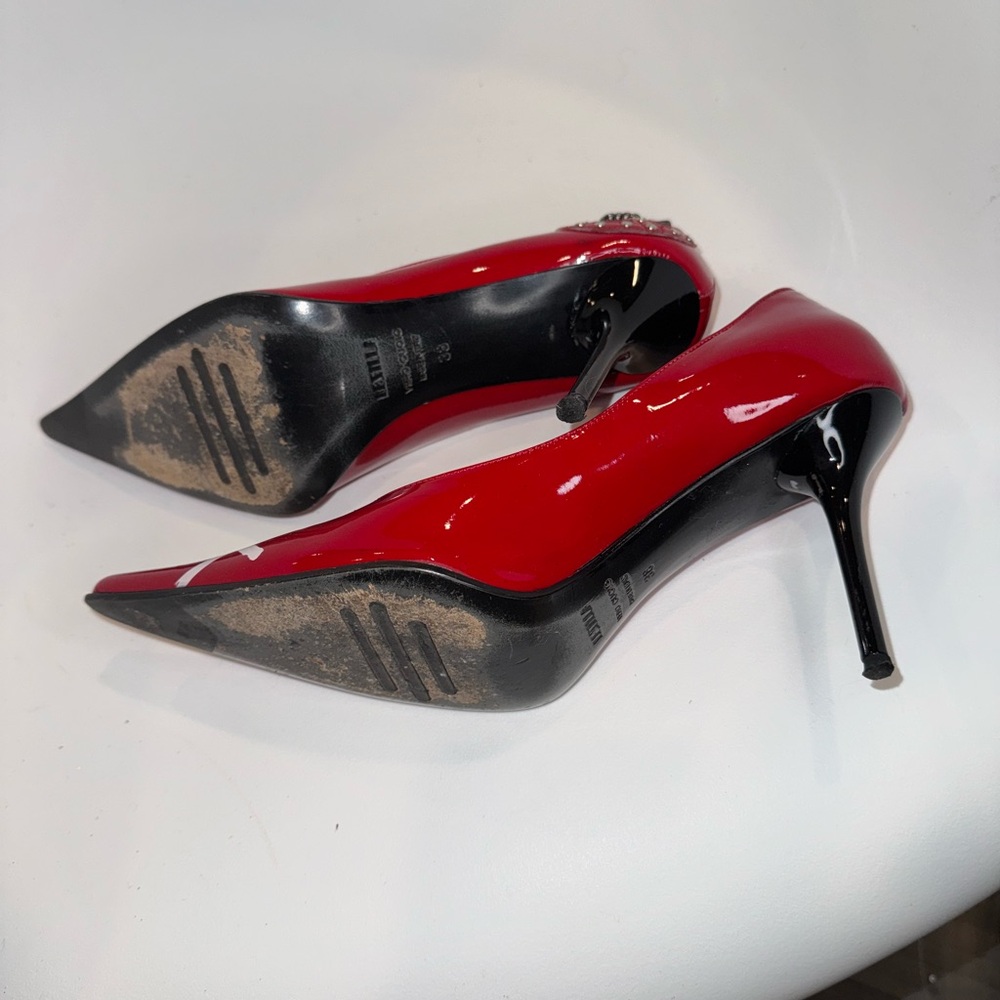 Le Silla Punk Red Stiletto Heels - Picture 6 of 6